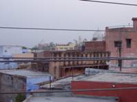 Blick vom Dachrestaurant aufs Taj Mahal